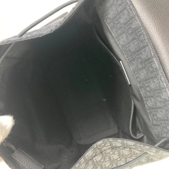 Auth Dior 1ADBA161YKS 23SS Saddle Oblique Backpack Canvas/Leather Navy/Black - Picture 7 of 14